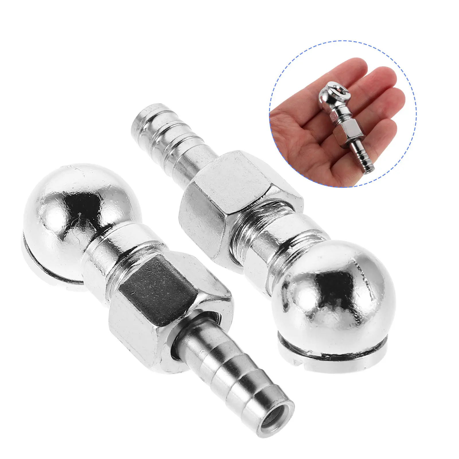 2Pcs Auto Tire Inflator Nozzle Compact Lightweight Ball Foot Quick Connect Air Compressor Adapter for Car Truck Closed Flow