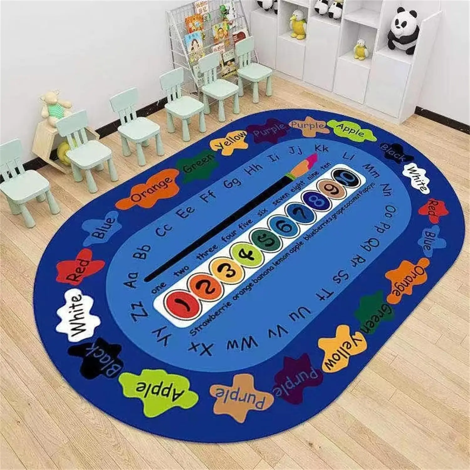 Kids Play Area Rug, 5x7ft, Educational Alphabet Numbers ABC Rug, Cartoon Colorful Pattern Rug, For Home Decor Rug,