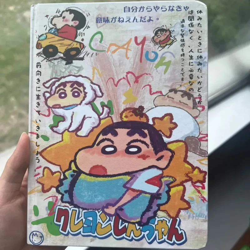 

Твердый блокнот Shin Chan A5 с карандашом, милый мультяшный аниме, периферийные устройства, высокая красота, студенческий справочник, подарок