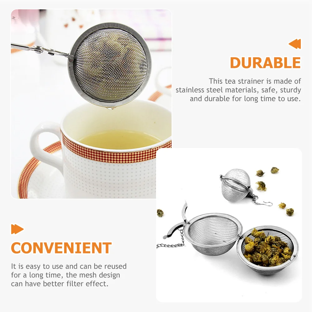 

10Pcs Stainless Steel Tea Strainers Fine Mesh Infusers High Temperature Resistant Household Office Loose Tea Steeper