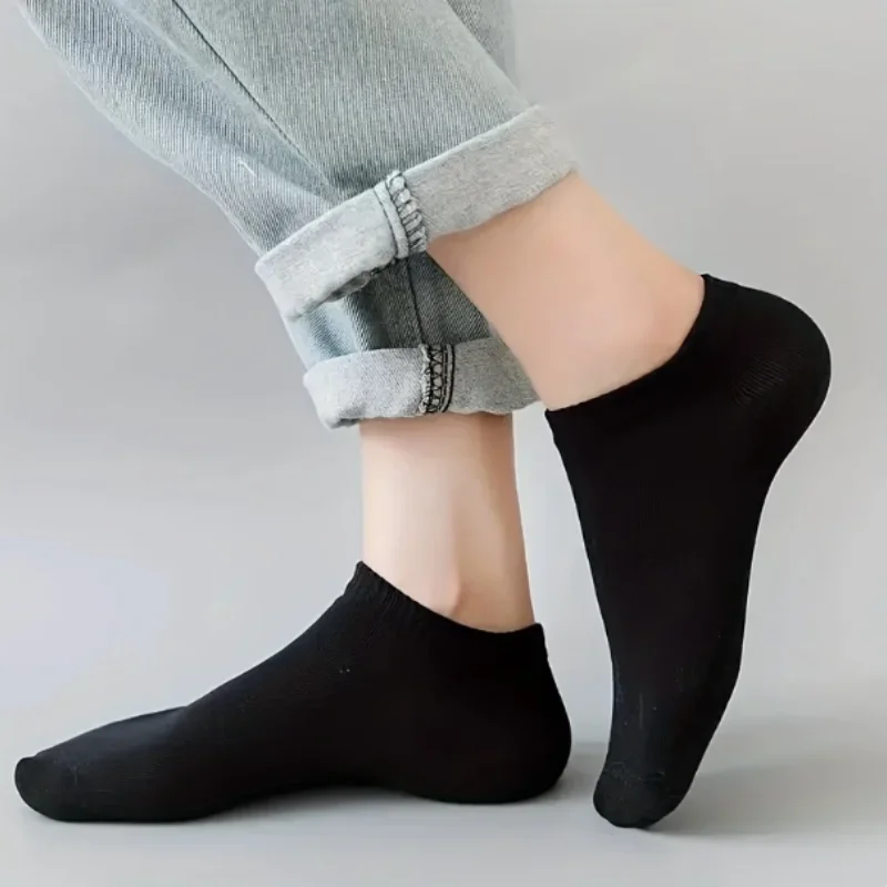 Unisex 10/20/30 Pairs High Quality Soft Comfortable Breathable Black and White Gray Men/Women Solid Color Short Socks