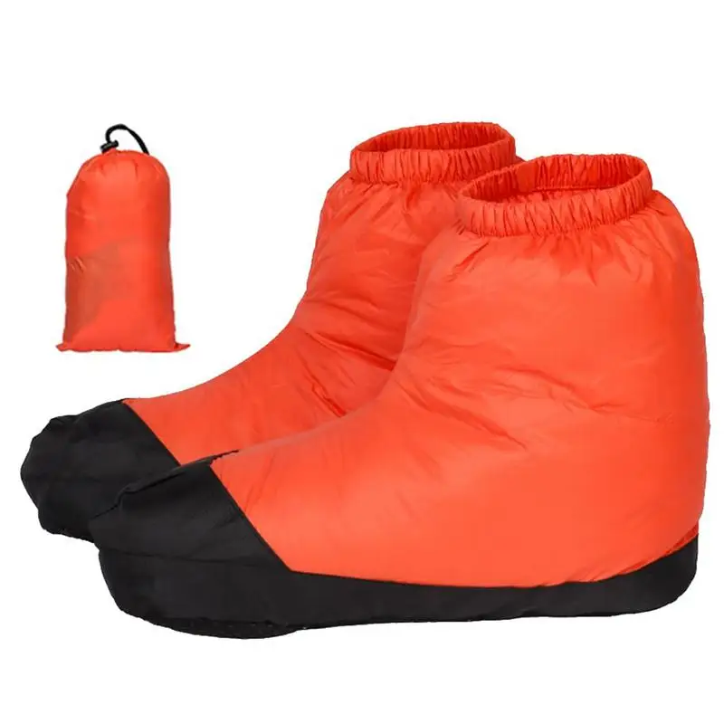 Winter Down Booties Down Booties Winter Slipper Boots Windproof Booties Comfortable to Wear for Walking Fishing Camping Hiking