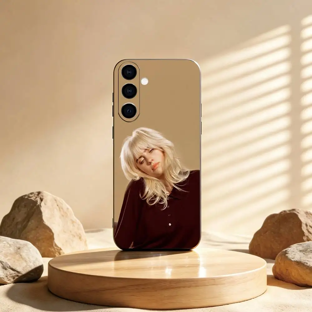 R-Rapper B-Billie E-Eilish Phone Case For Samsung Galaxy A73,A72,A71,A70,A53,A52,A51,Others Soft Black Cover Gift