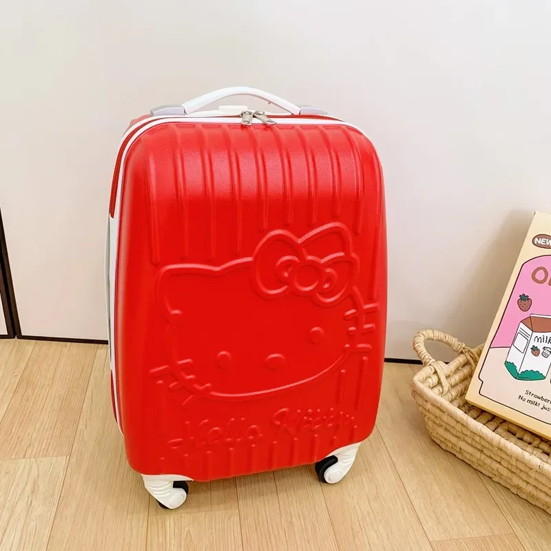 Hello Kittys Valigia da 16 pollici Bagagli per bambini Cartone animato Simpatico carrello per bambini Scatola d'imbarco Ruota universale Studente