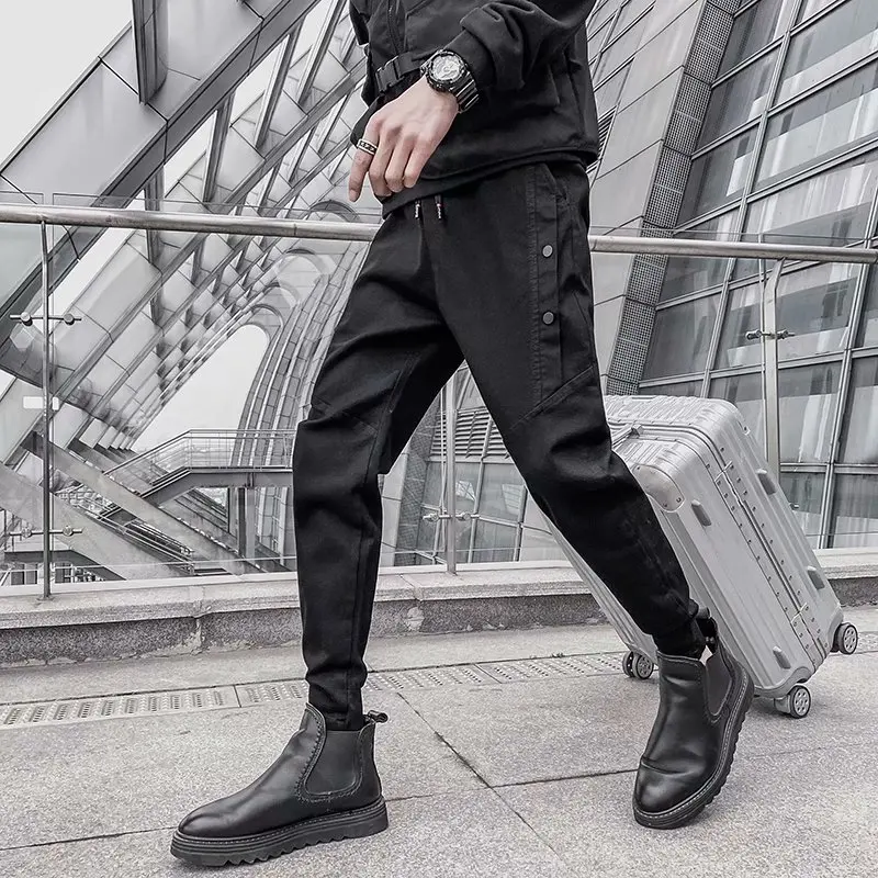 Bla سليم صالح جينز غير رسمي الرجال Faionable الكورية Sle الخريف جديد وصول تنوعا فضفاض مكبل السراويل الشباب ular