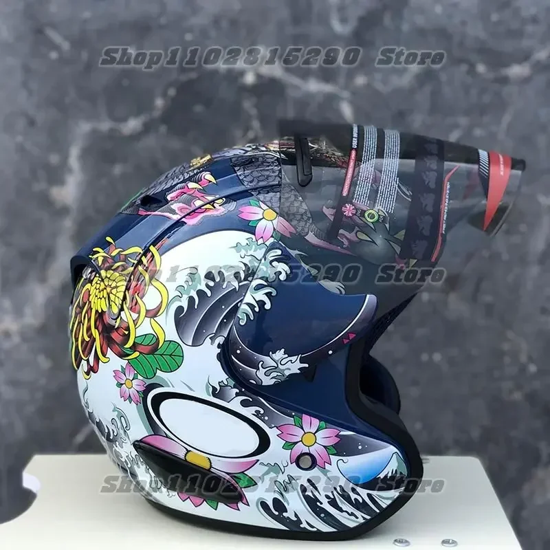 Ram3 Oriental Dragon Half Helmet Men and Women Motorcycle Off-Road Summer Helmet Downhill Racing Mountain Cross Casco Capacete