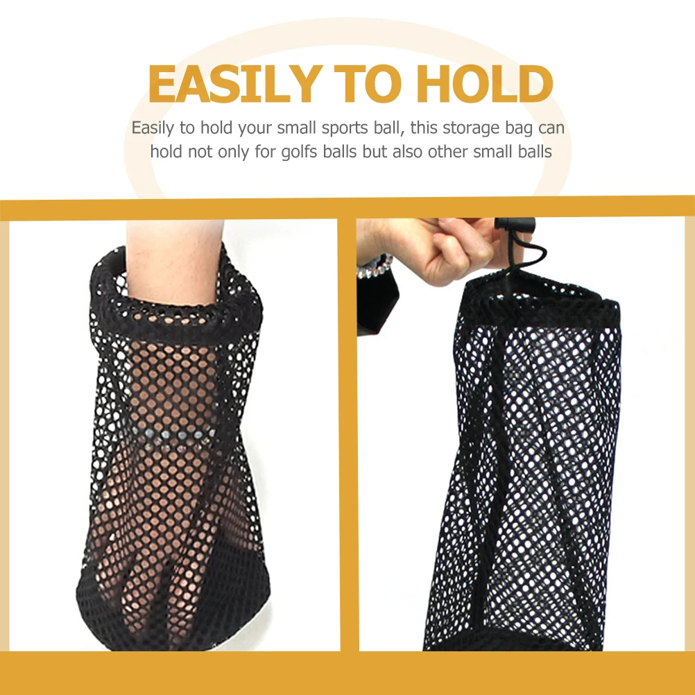 

Tennis Ball Bag Drawstring Pouch High-Grade Material Resistant to Falling Easy to Carry Around Suspend Golfing Ball Organizer