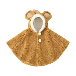 Boys And Girls Capes Simulation Lamb Plush Casual Capes Children Thickened Autumn And Winter Clothing