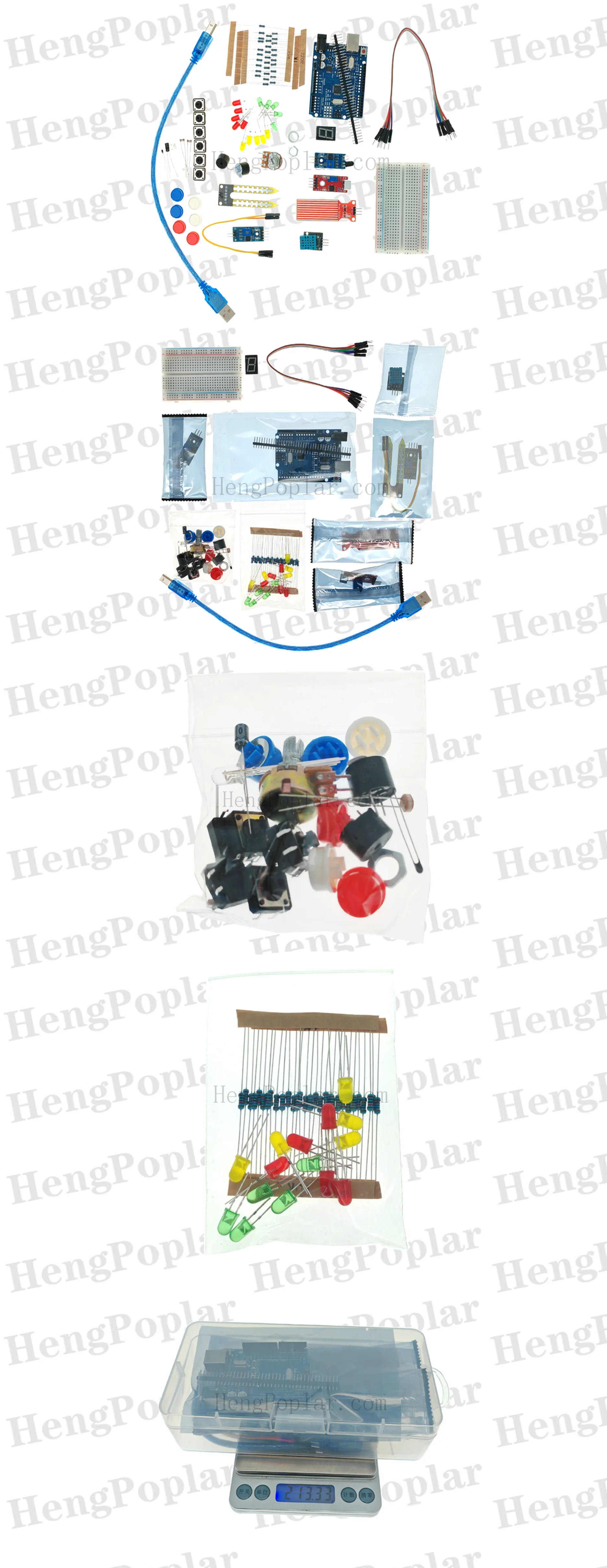 Basic Starter Kit für Arduino Uno Set R3 DIY Kit – R3 Board/Breadboard + Einzelhandelsverpackung – Detail 2