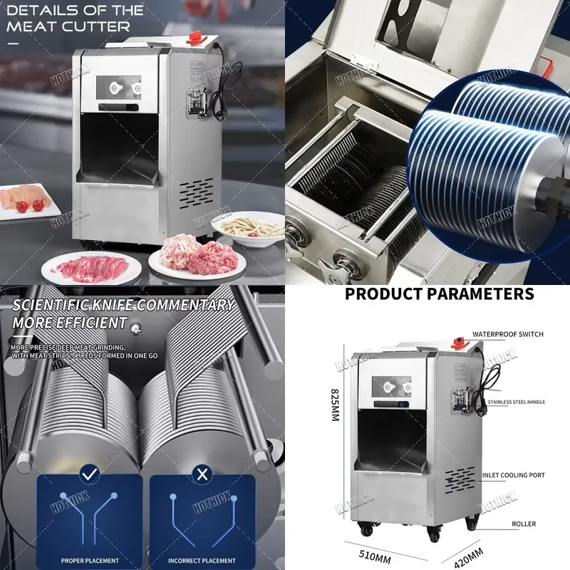 Commercial Electric Automatic Meat Slicer for Processing Cutting Grinder Meat Grinding Equipment Machine