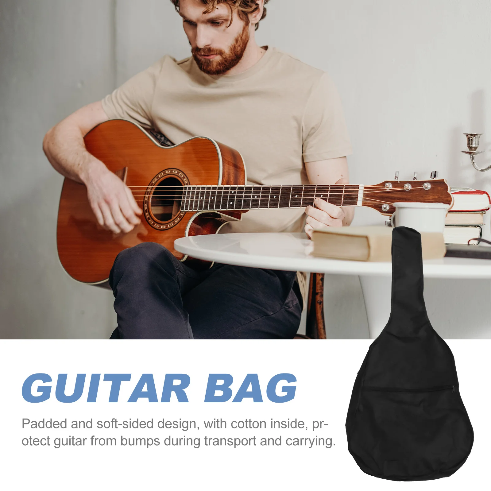 

41 Inch Scratch-resistant Guitar Bag Folk Case Small Pocket Transport Breathable