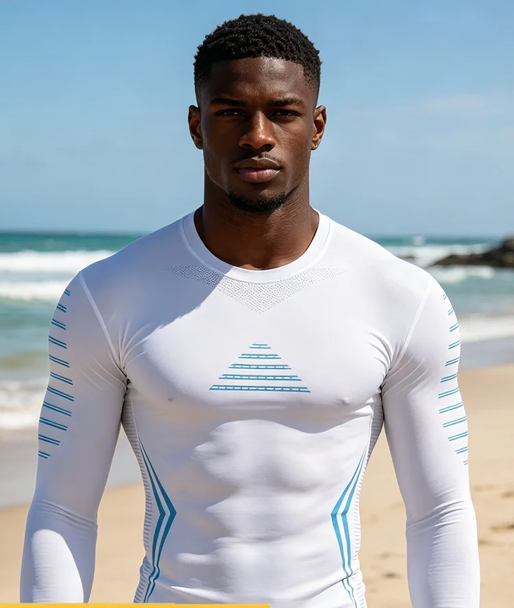Compression T-shirt, Slim Fit, Quick Dry Long Sleeve, Men Autumn Gym Running Basketball Training Base Layer