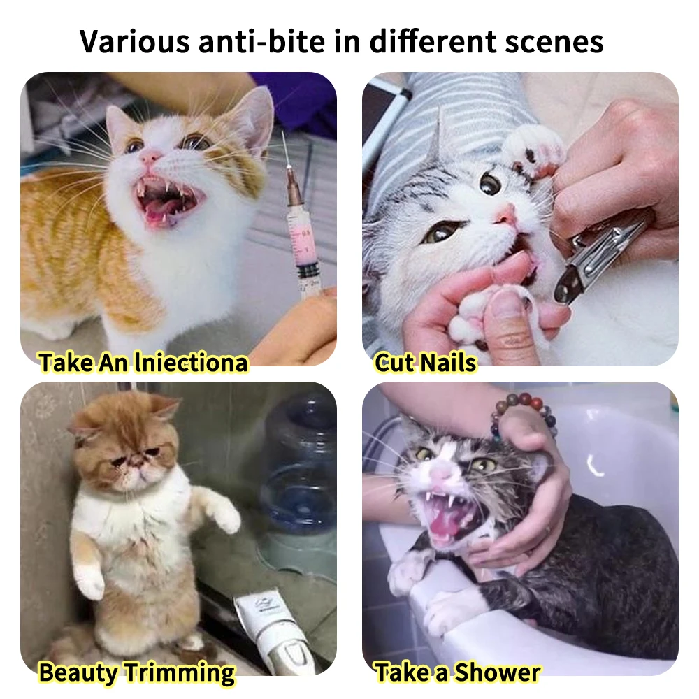Anti-leccare museruola per gatti bagno toelettatura cappuccio protettivo per lo spazio Anti-morso traspirante toelettatura per gatti forniture per toelettatura maschera per toelettatura