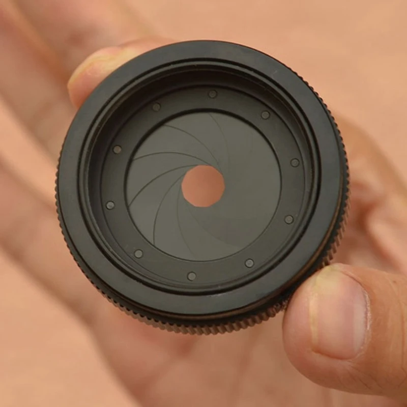 Adjustable Aperture Iris Diaphragm Camera Lens Control Light Pass Module Retrofit Field Depth Adapter for DIY Modification Fan