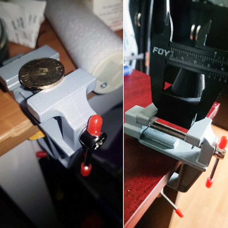 CNC Router Clamp Aluminum Miniature Small Jewelers Hobby Clamp Hand Tools On Table Bench Vise Mini Tool Vice Muliti-Funcational