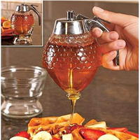 200ml Juice Syrup Cup Squeeze Bottle Storage Pot Stand Holder Bee Drip Dispenser Kettle Honey Jar Container Kitchen Accessories