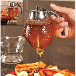 200ml Juice Syrup Cup Squeeze Bottle Storage Pot Stand Holder Bee Drip Dispenser Kettle Honey Jar Container Kitchen Accessories