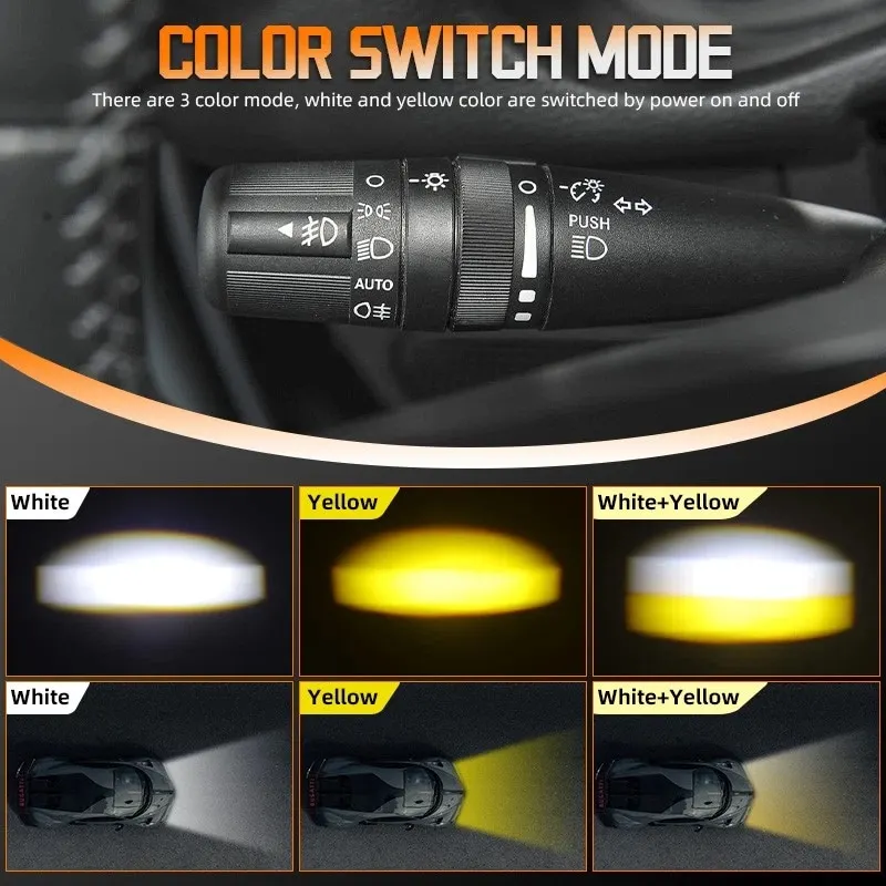 ACTVTCA 2 قطعة 60 واط 4 بوصة LED أضواء الضباب مع حلقة هالة بيضاء DRL العنبر بدوره مصباح إشارة ل رانجلر JK TJ LJ دودج كرايسلر