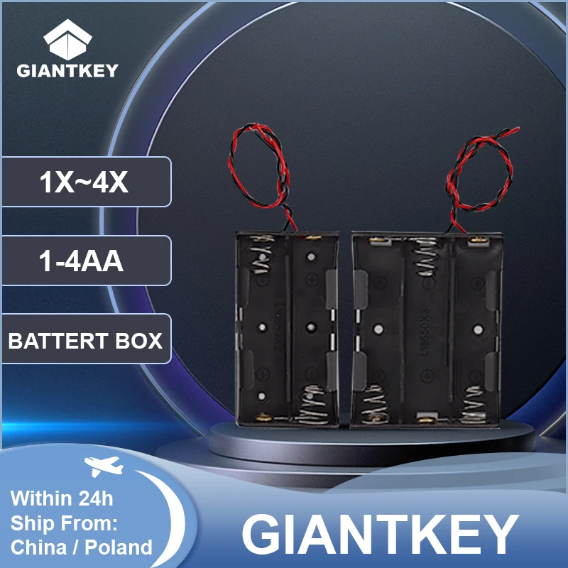 DIY Plastic 18650 Battery Box Storage Case 1 2 3 4 AA 18650 Power Bank Cases Battery Holder Container 1X 2X 3X 4X With Wire Lead