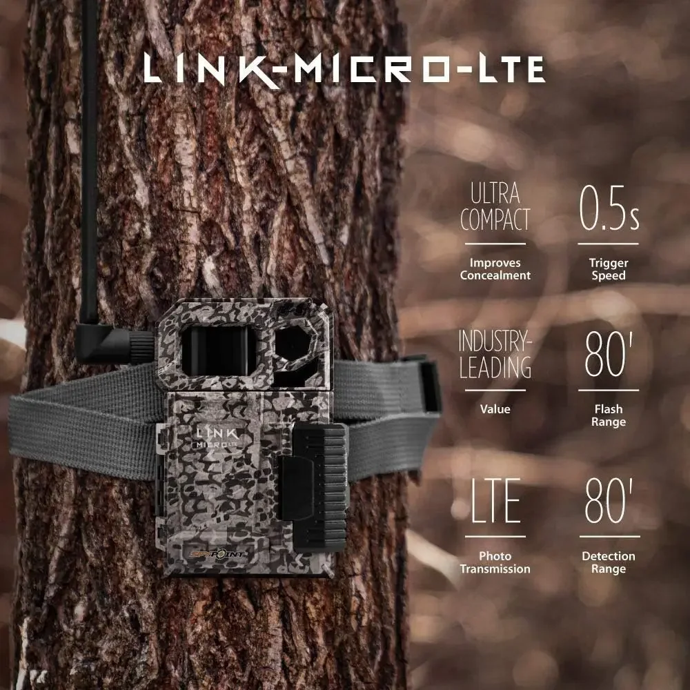 LINK-MICRO-LTE TWIN PACK of Cellular Trail Cameras 10MP with Low-Glow LEDs for Quality Nighttime Photos | 80’ Flash & D