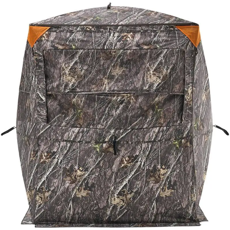 Hunting Blind 2-3 Person For Turkey Deer Hunting, Portable Camouflage Tent, Tri-Leg Chair Carrying Bag, Silent Zipper Door Window, Durable Concealed Shelter