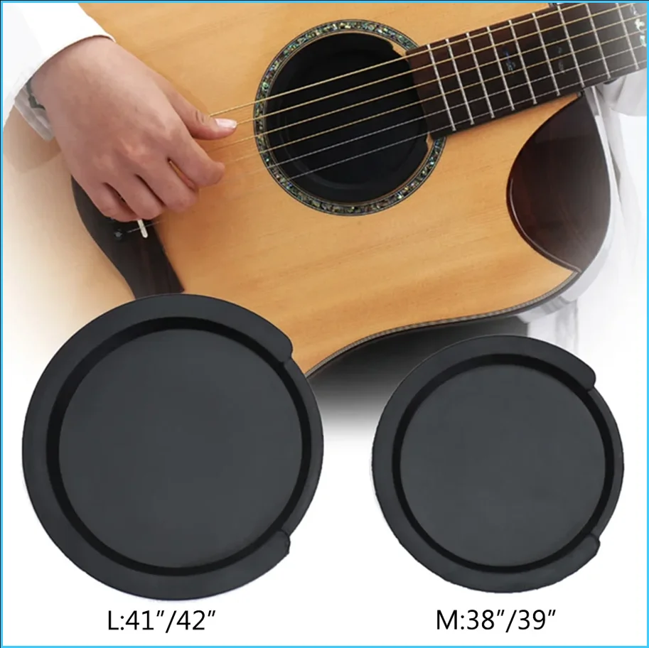سيليكون الصوتية الكلاسيكية الغيتار ثقب الصوت غطاء الغيتار الحد من الضوضاء الغيتار الملحقات 2 أحجام عازلة كتلة وقف المكونات أجزاء