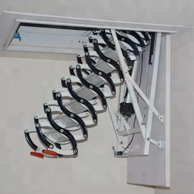 

Electric telescopic wood folding loft combination ladder