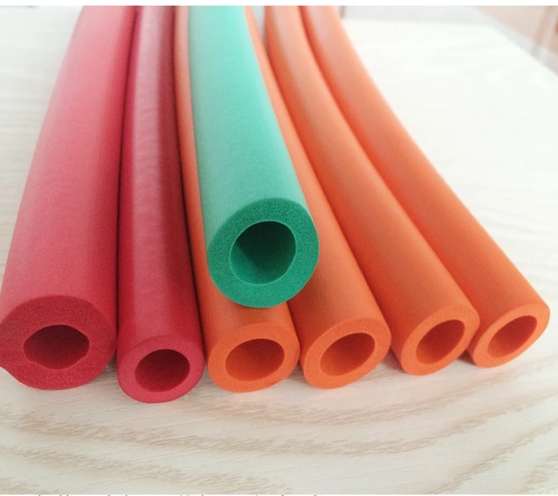 1M Smooth Sponge Rubber Pipe Orange Pipeline Holder Thermal Insulation Tubular  Protective Sleeve Air Conditioning Fitting