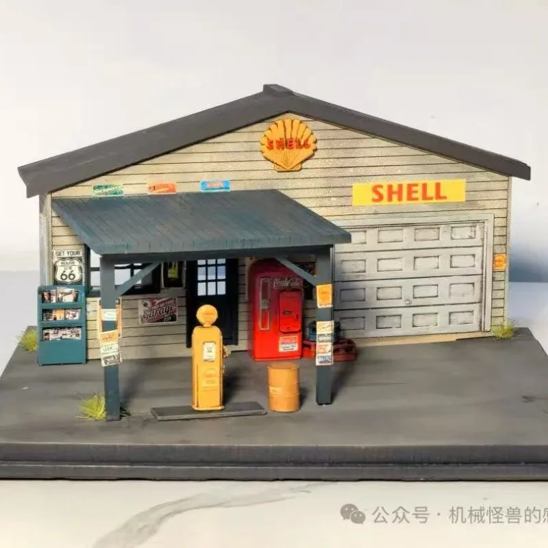 لبرتي 64 مشهد مصغر محطة غاز مصغرة خامسة نموذج سيارة مشهد زخرفة، لعبة الصبي، هدية المهرجان. #5