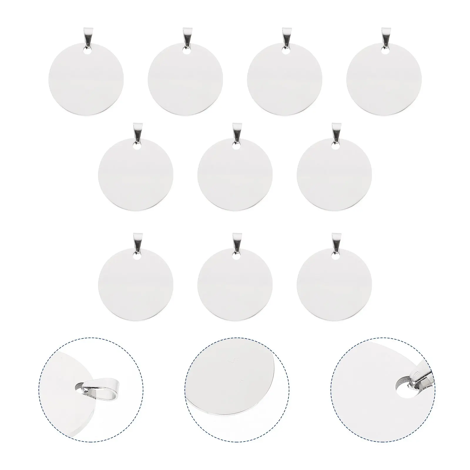 

10Pcs Blank Titanium Steel Military Style Tags for Pet Dog Cat Engraving Keychains Stamping Tags Pendants Blank Tag