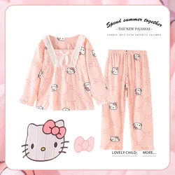 Kawaii Sanrio Girls Pajama Sets Comfortable Soft Princess Style Sleepwear Set High Quality Trendy House Clothes Autumn Winter