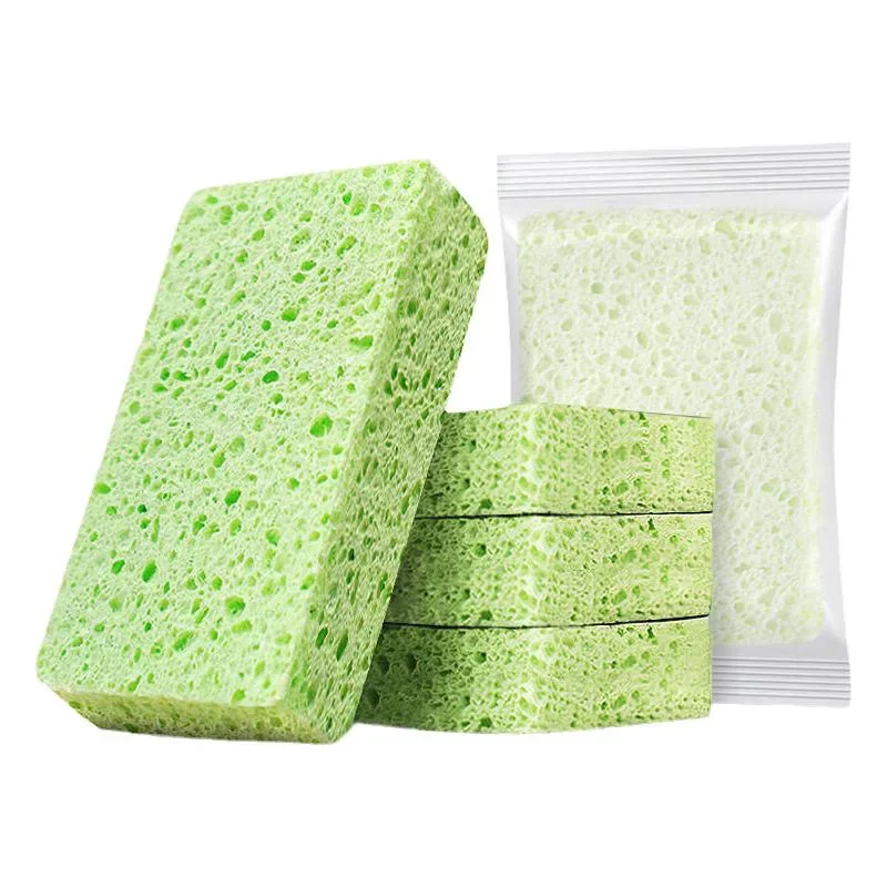 2Pcs French Native Wood Pulp Cotton Double-sided Cleaning Sponge Household Scouring Pad Kitchen Cloth Dish Kitchen Accessories