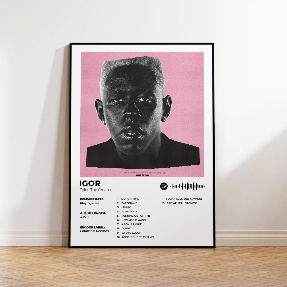 

Music Album Poster Tyler The Creator Hiphop Album Covers Canvas Painting Aluminum Frame Wall Art Picture Poster Room Bar Decor