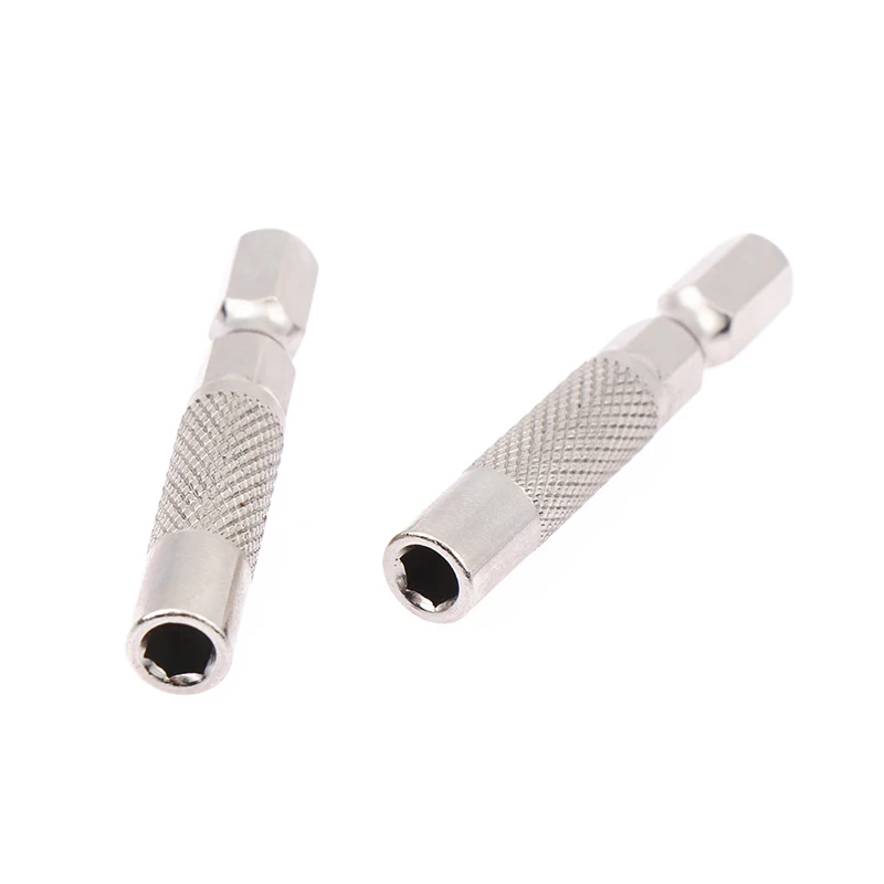 Suporte do soquete da chave de fenda elétrica, Hex Shank, Inserir Adaptador Bit, Ferramentas magnéticas, Micro Bit, 6.35mm a 4mm, 2Pcs