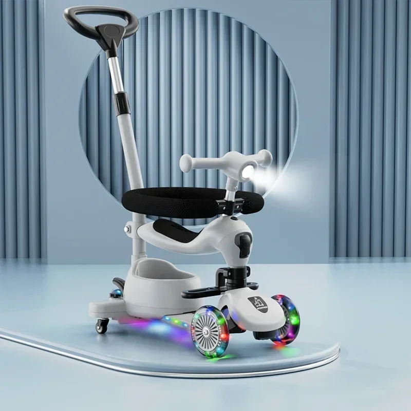 Scooter pour Kinderen Vouwen 3 Wiel Skateboard Driewieler bébé Draagbare Kinderwagen Hoverboard Speelt Muziek Balans Multimodaal