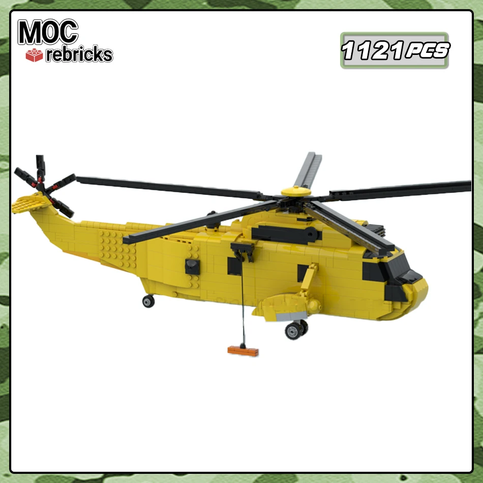 Britische Militärwaffen Sea King HAS Mk Serie MOC Technologie Ziegel Modell Flugzeug Bausteine DIY Kinder Weihnachten Spielzeug