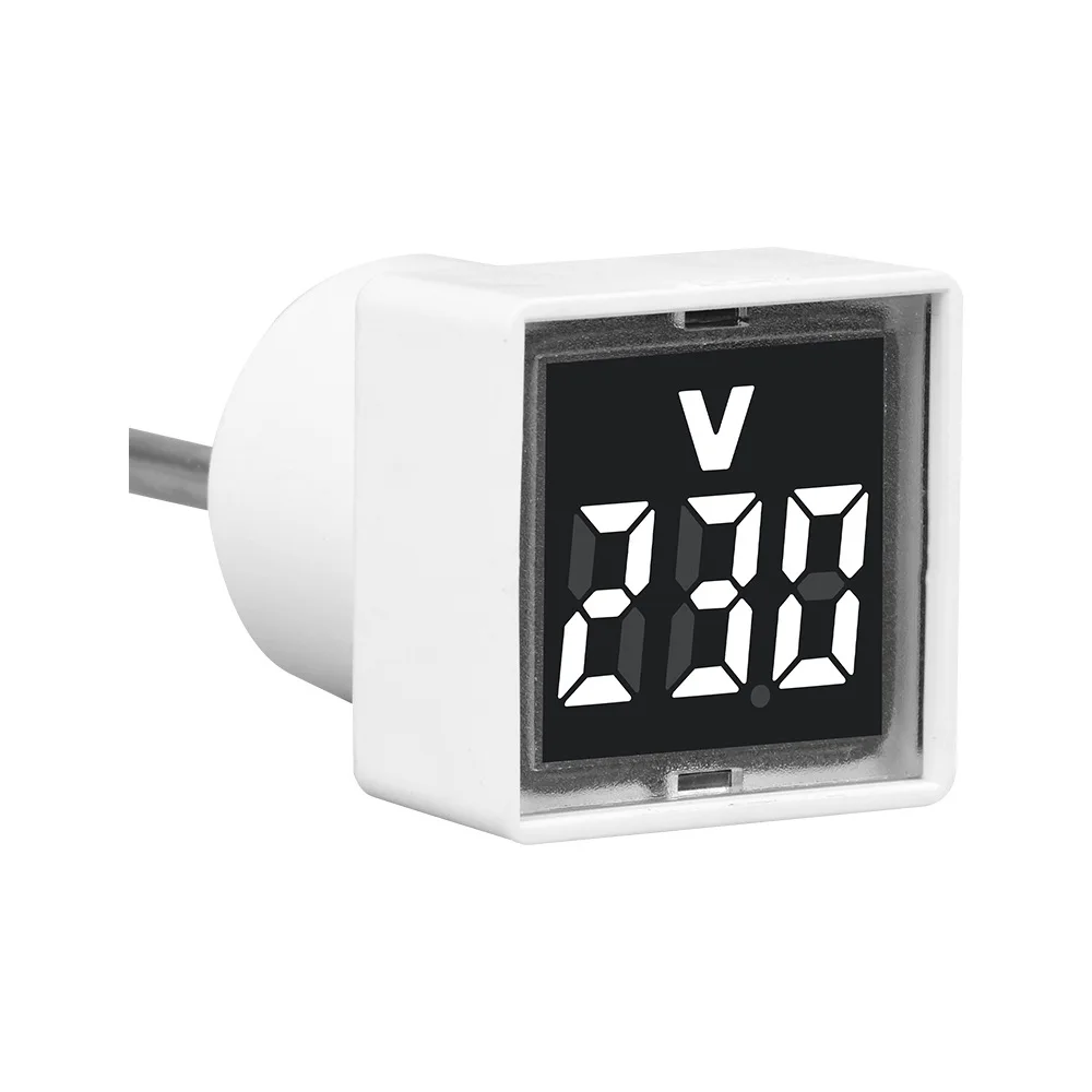 Mini Digital Voltmeter 30mm Square AC230V Volt Voltage Tester Meter Monitor Power LED Indicator Pilot Lamp Light Display EU Plug