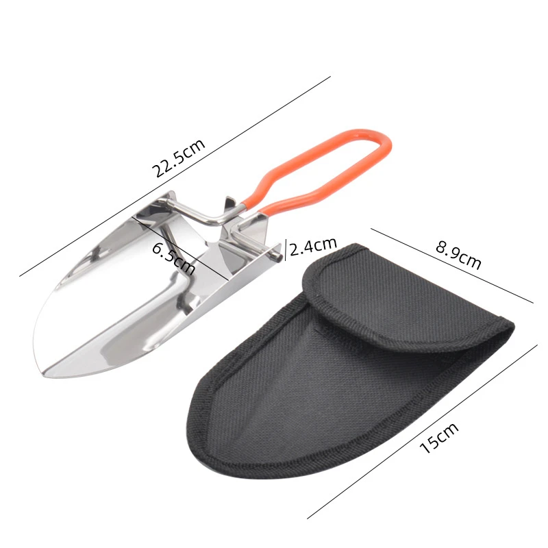 

Mini Collapsible Folding Shovel with Storage Bag Stainless Steel Garden Tools Camping Spade Gardening Flower Planting Tool