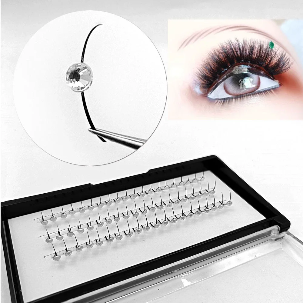 HBZGTLADGlitter Diamond Falsche Wimpern, silberfarben, glänzende Strass-Einzelwimpern für Beauty-Party-Make-up, Fairy Lash Extensions