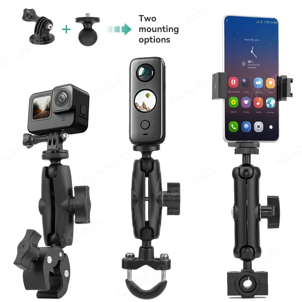 Bicycle Motorcycle Panoramic Selfie Stick Monopod Mount Handlebar Bracket For Insta360 X2 X3 X4 GoPro13 12 11 10 SJCAM Accessory