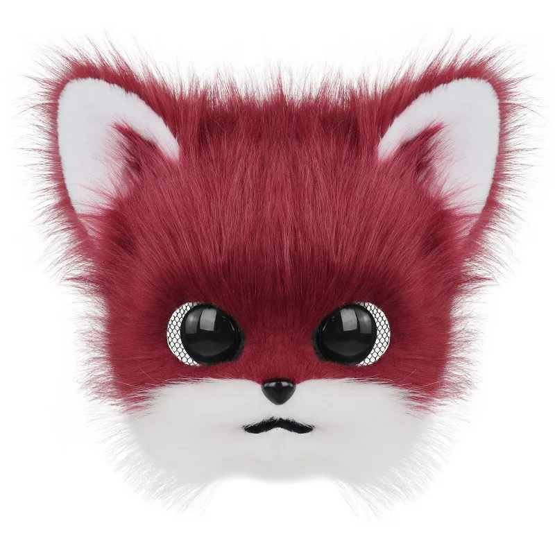 

New Animal Cat Mask Fake Fur Fox Role-playing Mask Halloween Party Costume AccessoriesAnimal Head Mask Cosplay