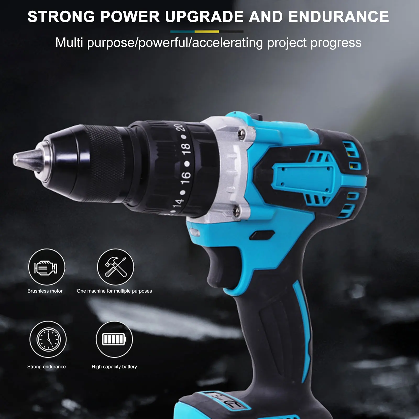 

320N.m 88VF 13mm Cordless Impact Drill Brushless Impact Drill Screwdriver Drill Rechargeable Multi-function Hand Electric Drill