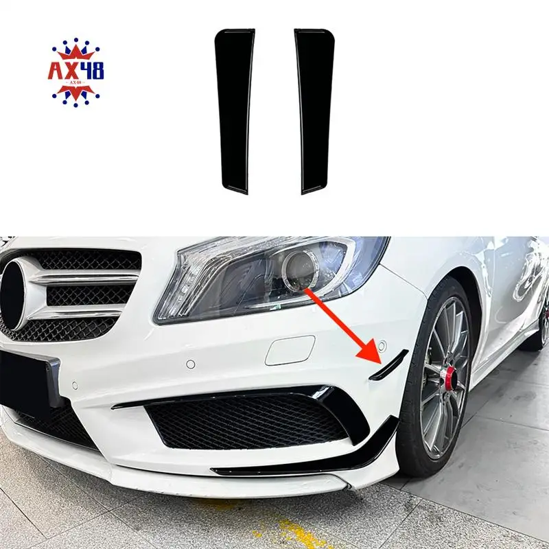 

AX48-Front Bumper Lip Splitter Spoiler Fog Lamp Side Spoiler Cover Trim For Mercedes-Benz A Class W176 AMG 2013-2015