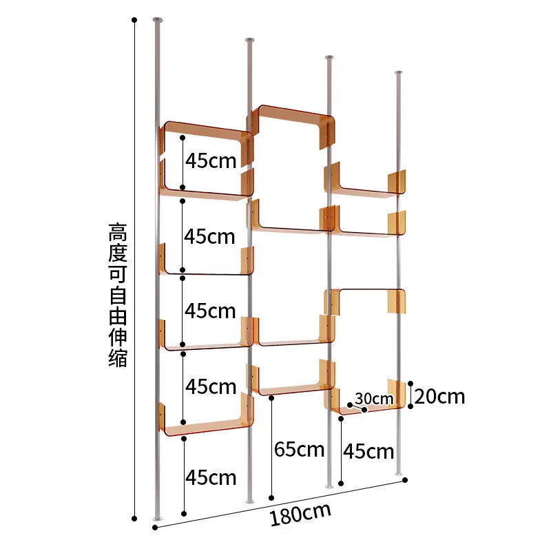Beauty salon cosmetics display rack acrylic partition shelf display rack clothing store shoe and bag display cabinet