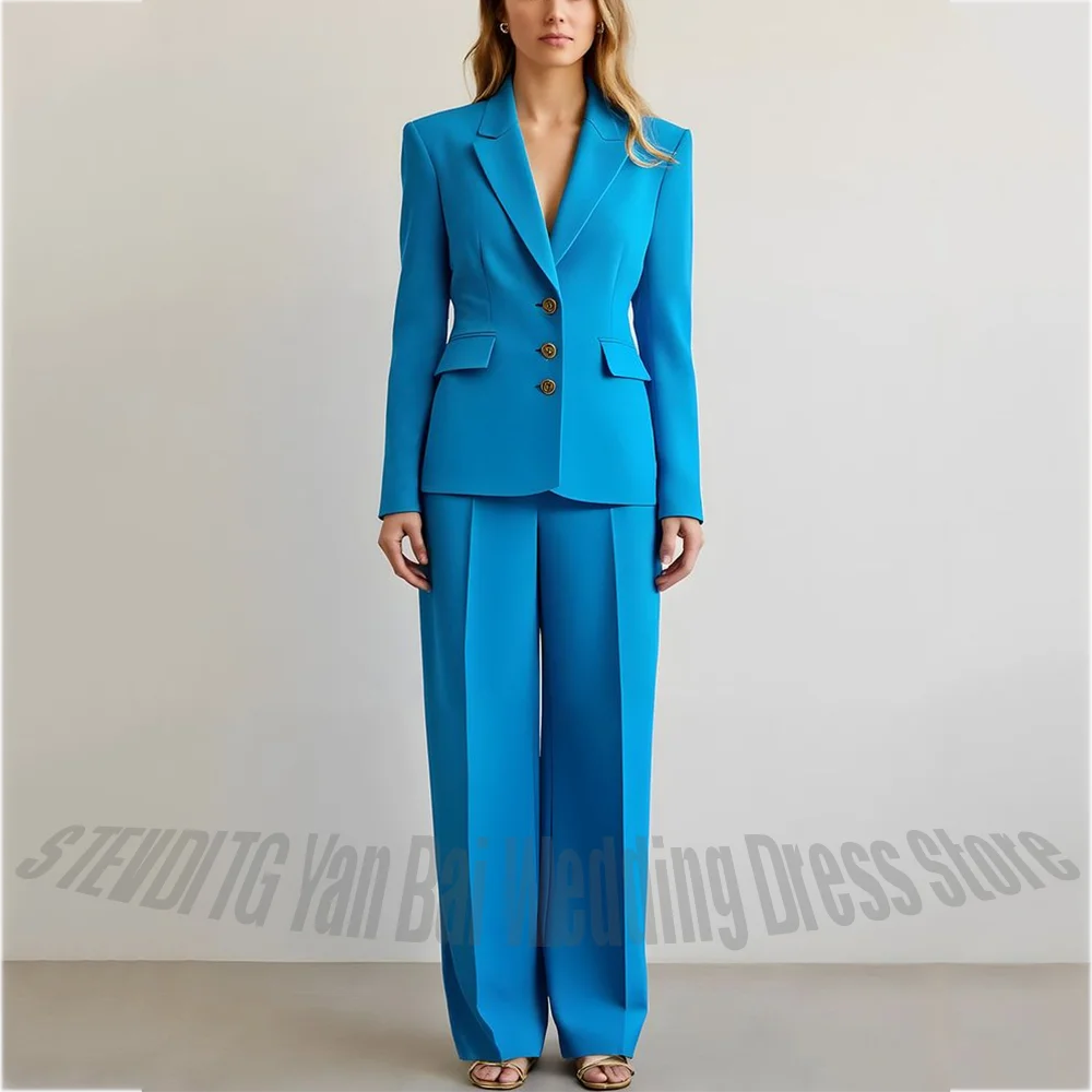 

Solid Color Women Suit Jacket Pants Customized Single Breasted Peaked Lapel High Quality Formal Business Work Suit Two Piece