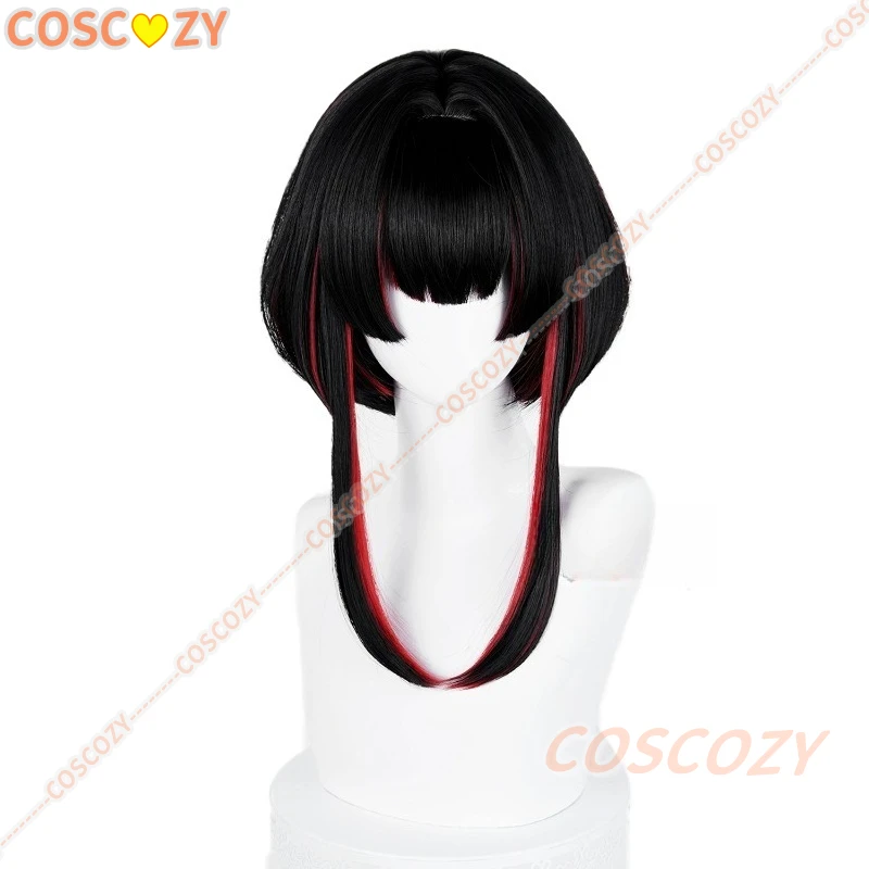 뉴 스피릿 블라썸 스프링스 아리 코스프레 가발 40cm 블랙 레드 가발 내열성 합성 가발 할로윈 카니발 파티 의상