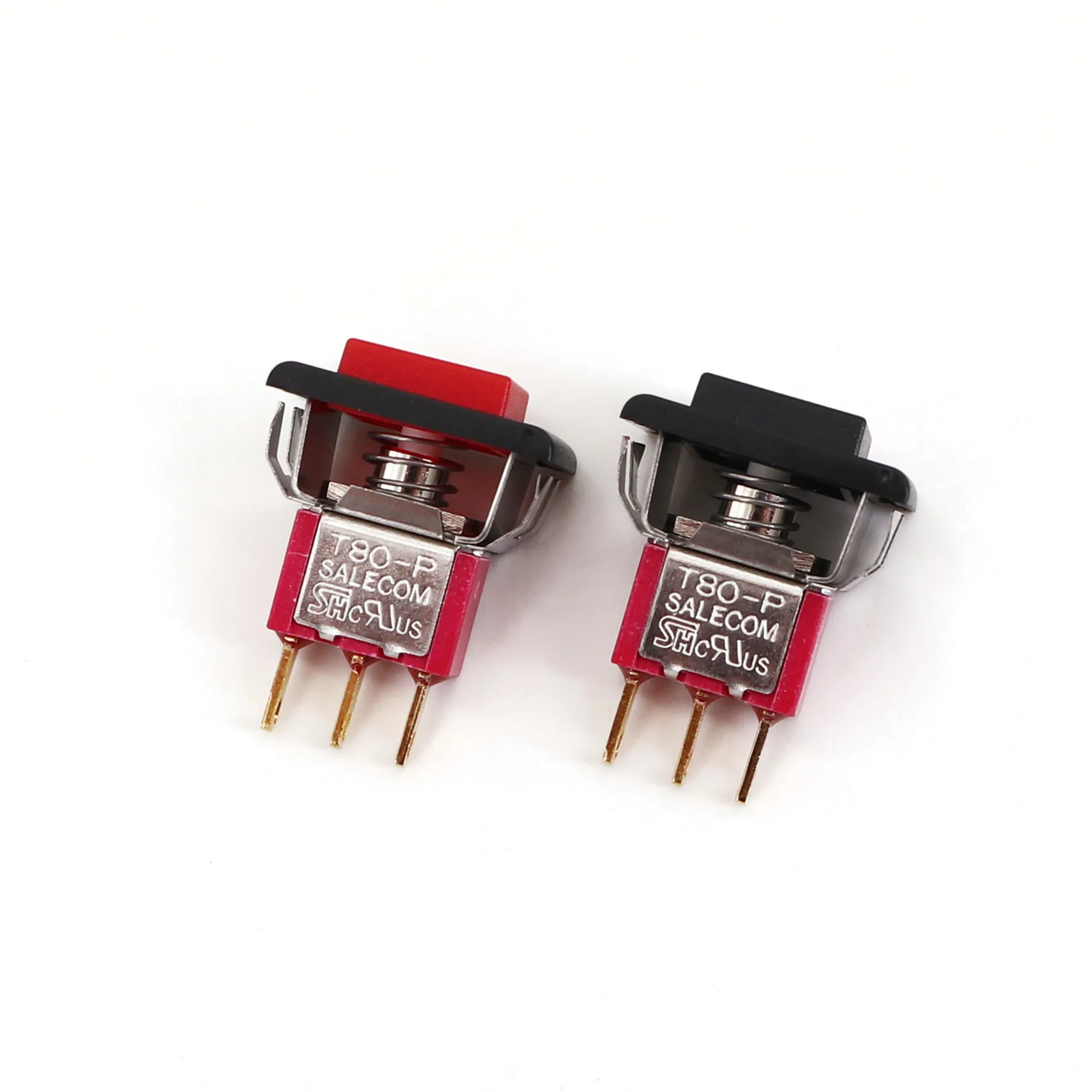 

2Pcs SH P8701-F22A Square Snap-in 3Pin Momentary ON-MOM Reset SPDT Mini Pushbutton Click Switch