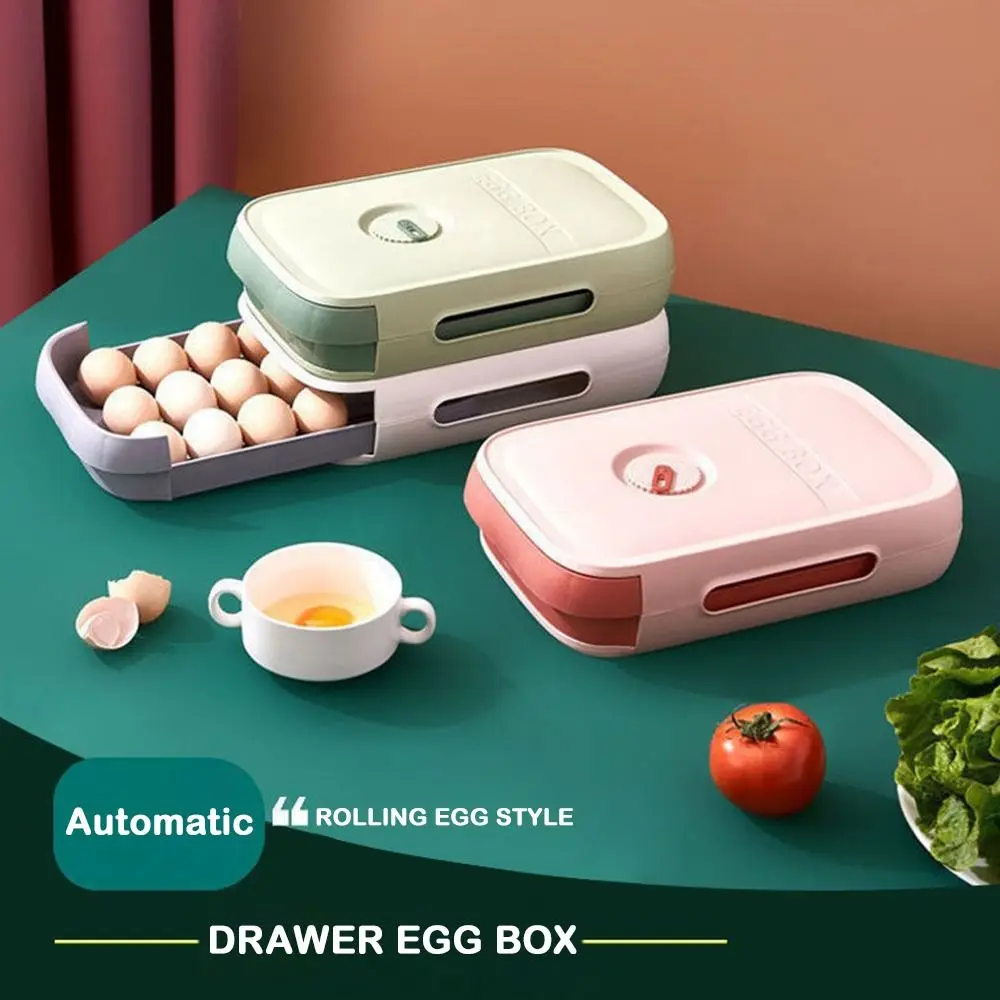 

New Drawer Type Egg Storage Box Space-Saving Refrigerator Airtight Containers Sturdy Home Organizers