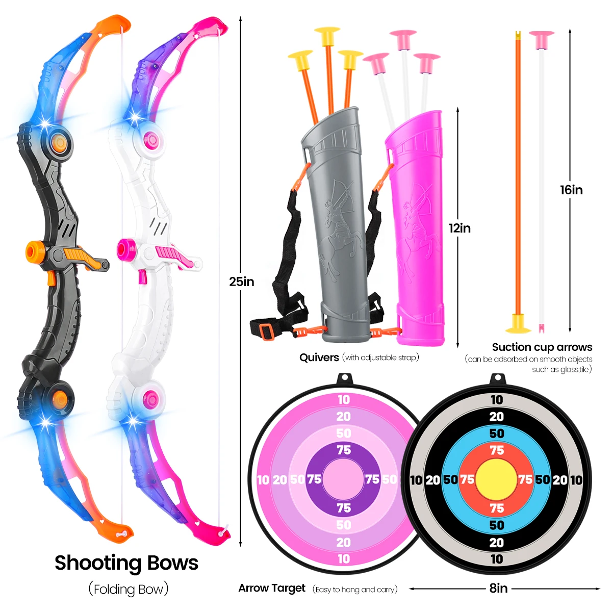 어린이용 활쏘기 활 연습용 리커브 활 야외 스포츠 게임 사냥 사격 장난감 선물용 활 세트