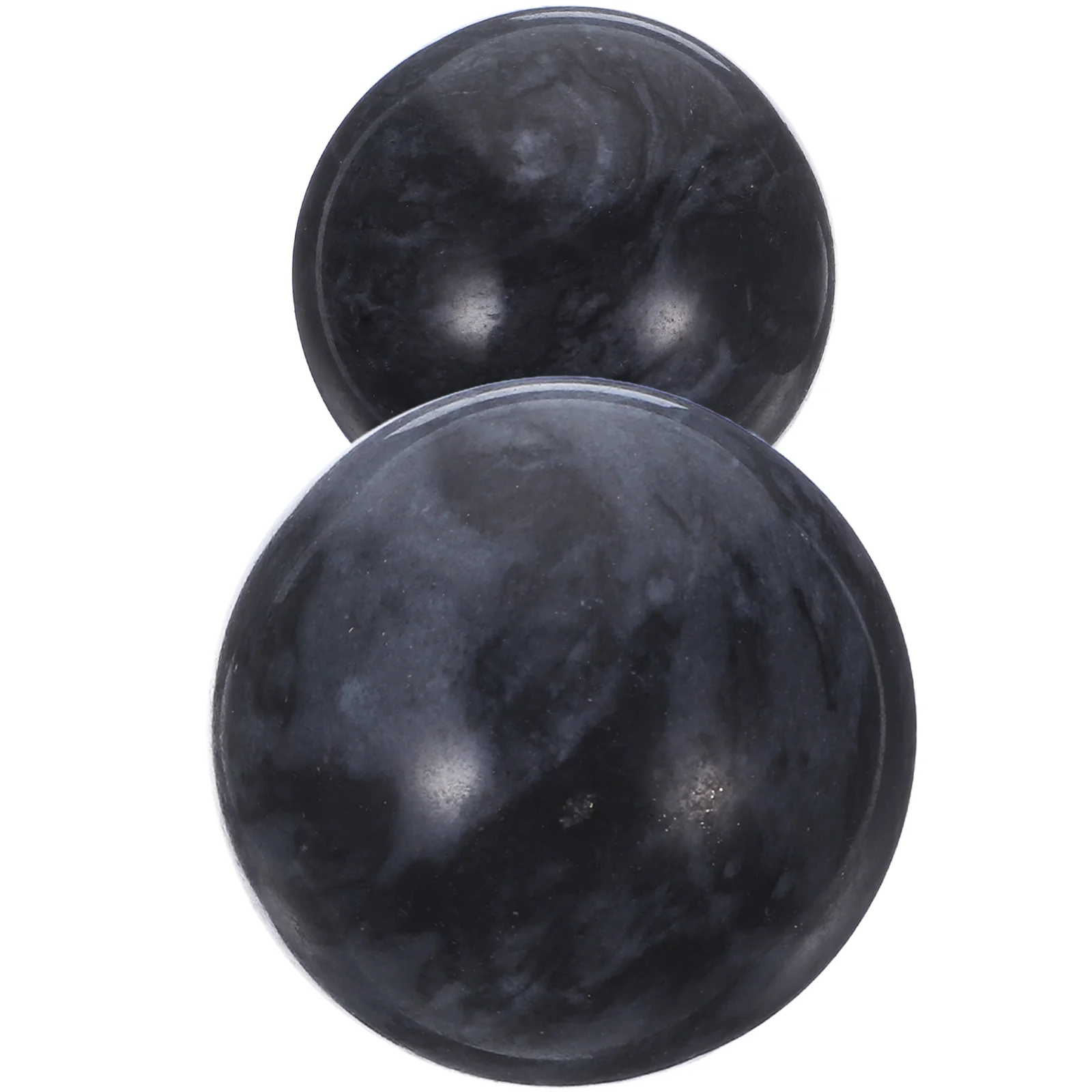 

2 Pcs Hand Jade Ball Health Exercise Chimes Massage Black Relief Man